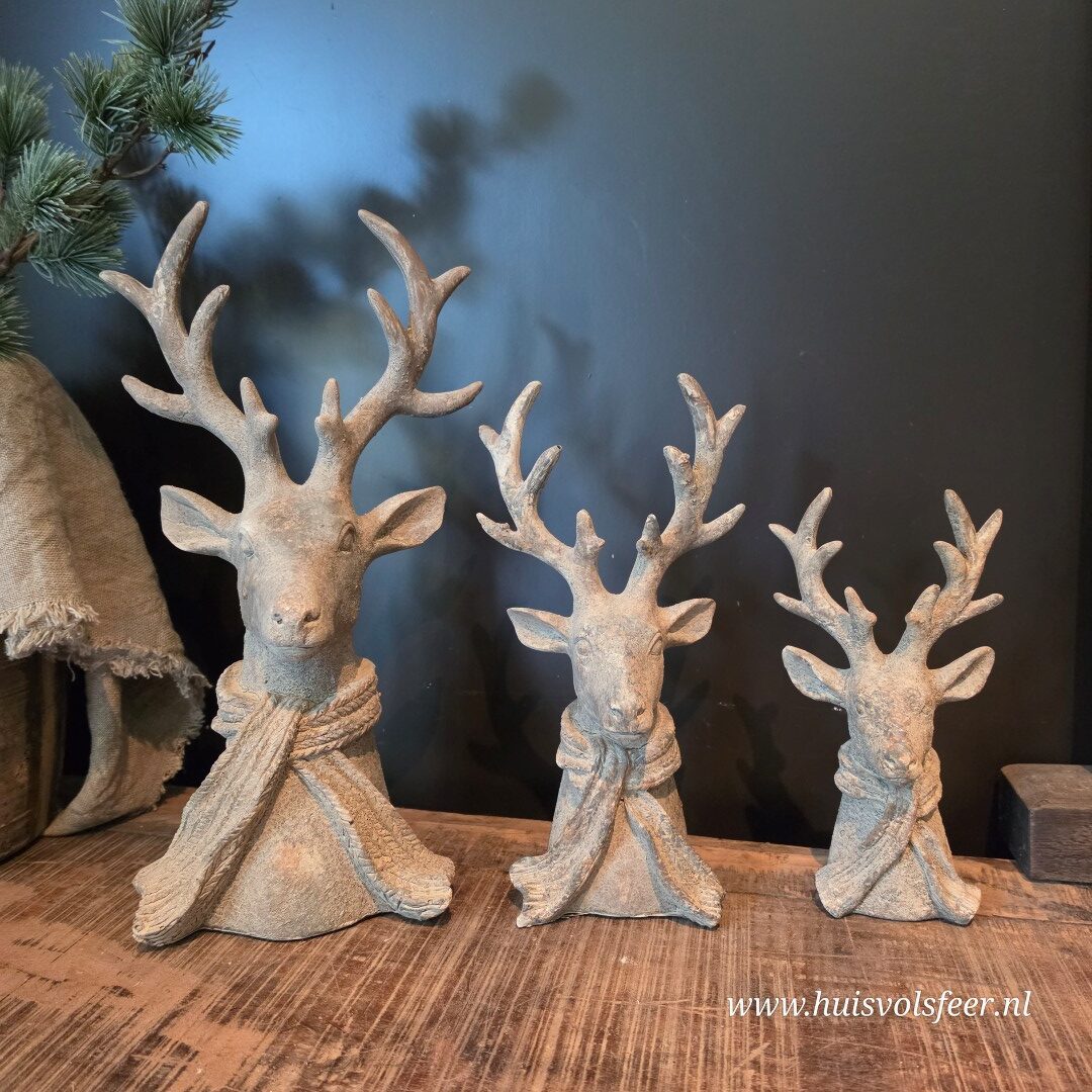 Decoratief Hert met Sjaal- Rustiek || 40 cm - Afbeelding 3