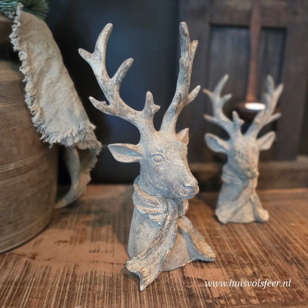Decoratief Hert met Sjaal- Rustiek || 40 cm - Afbeelding 6