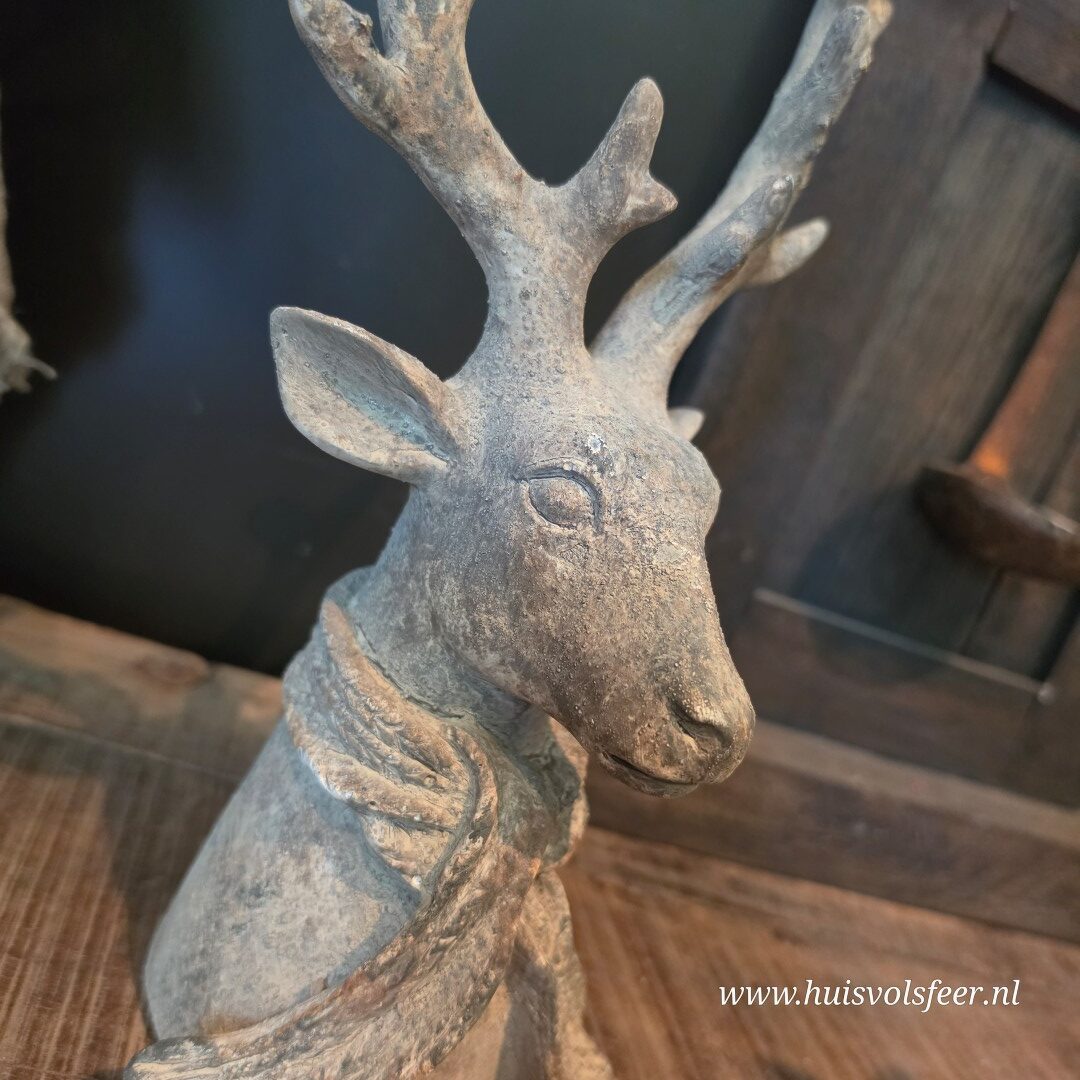 Decoratief Hert met Sjaal- Rustiek || 40 cm - Afbeelding 8
