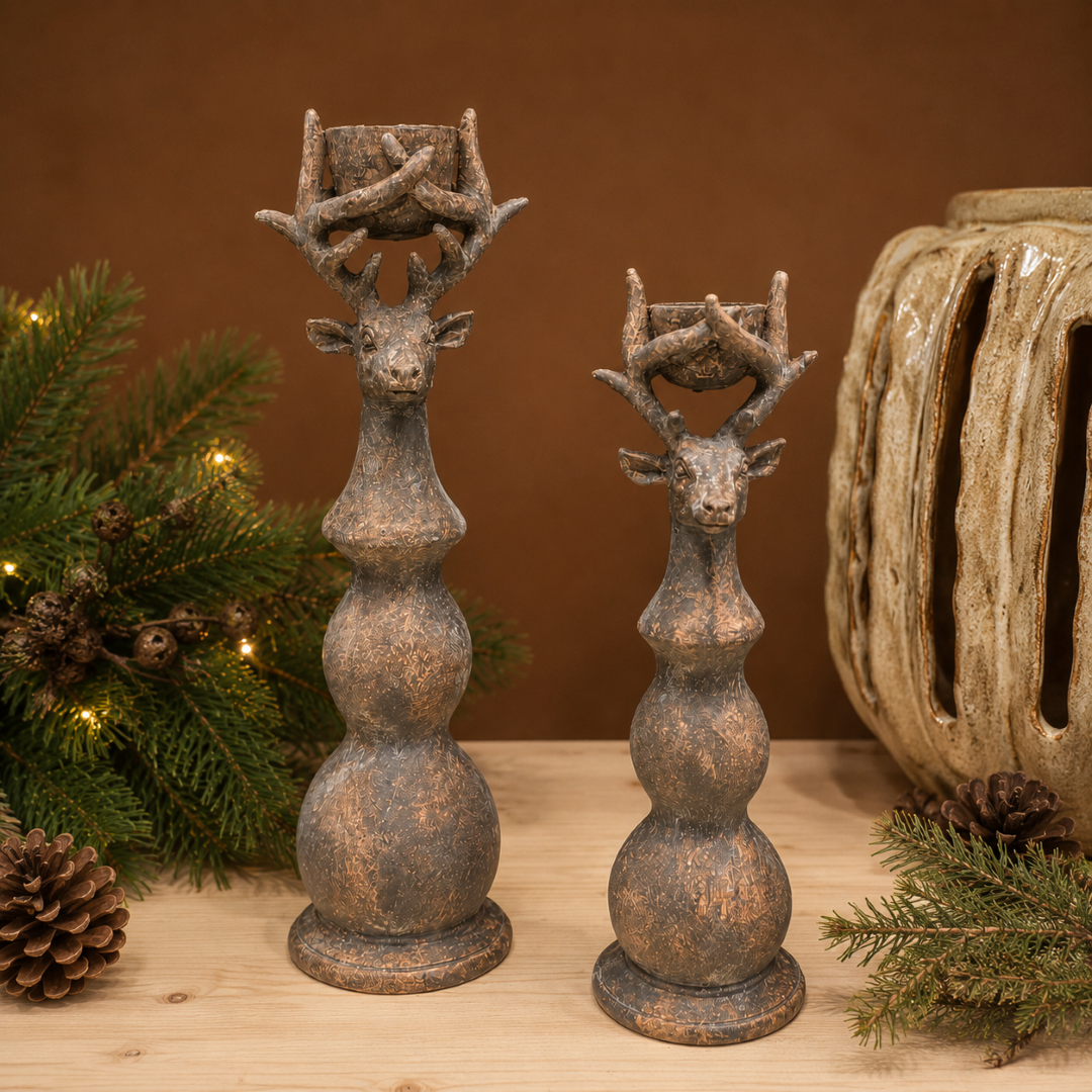 Kandelaar Hert op Voet || 38,5 cm - Afbeelding 7