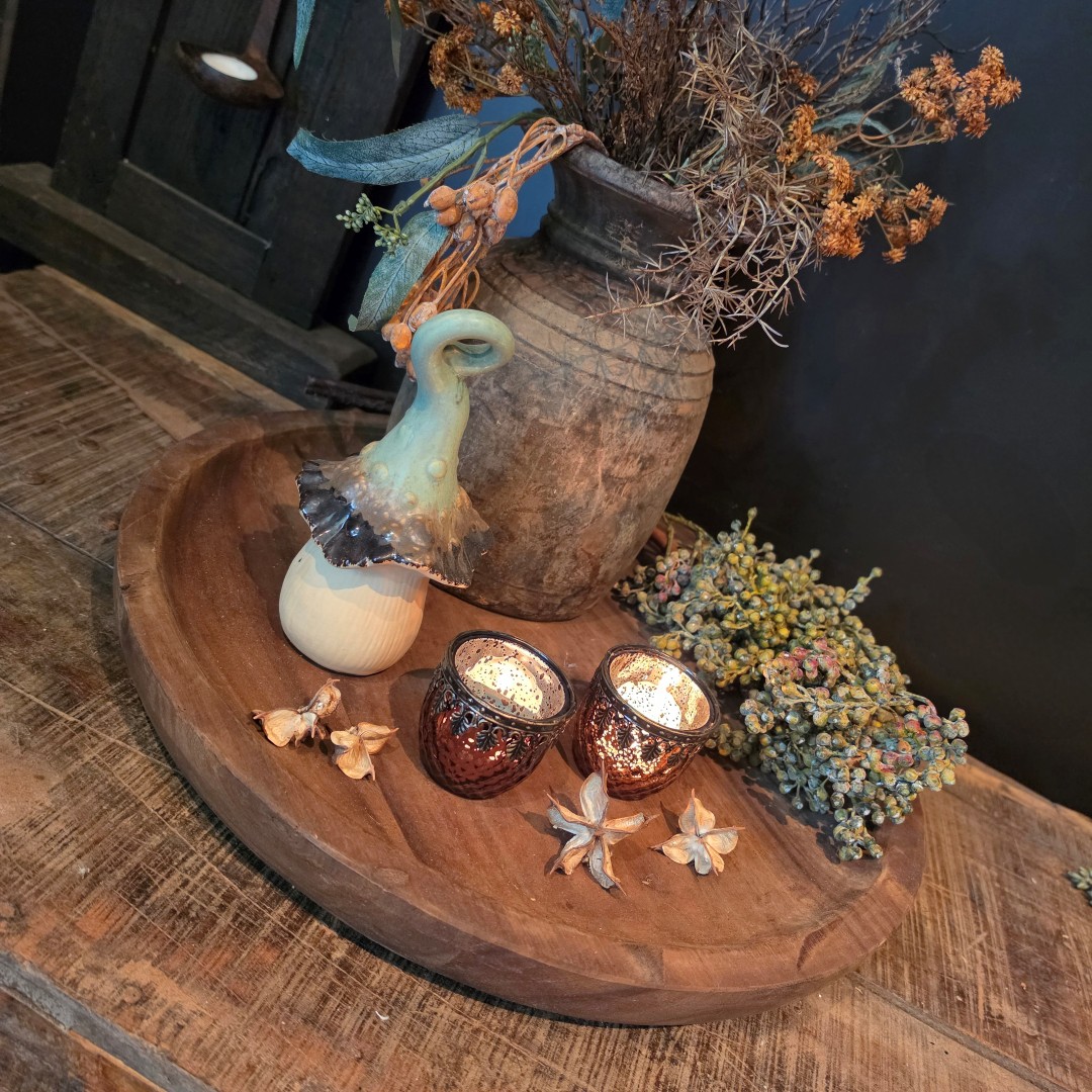 Houten schaal- Teak || 50 cm - Afbeelding 2