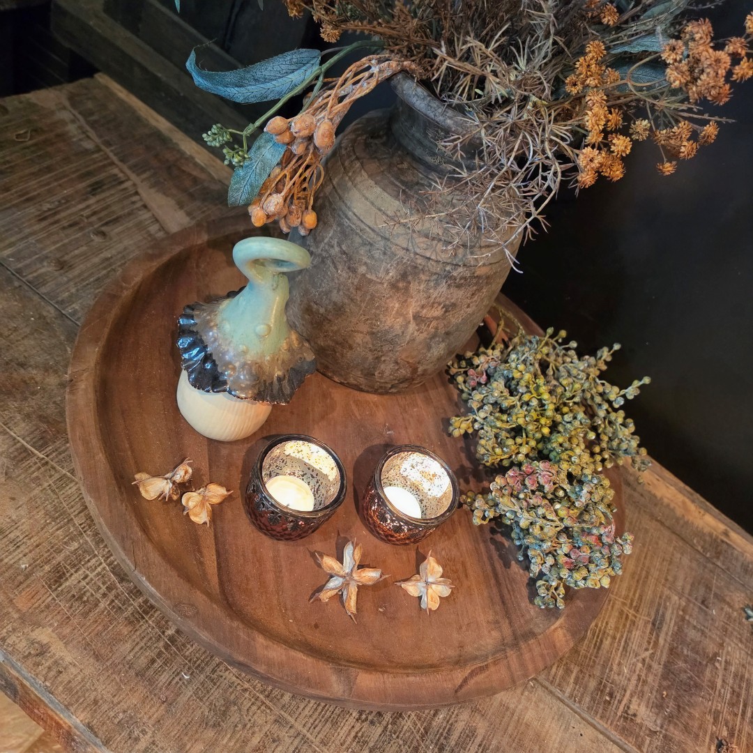 Houten schaal- Teak || 50 cm - Afbeelding 6