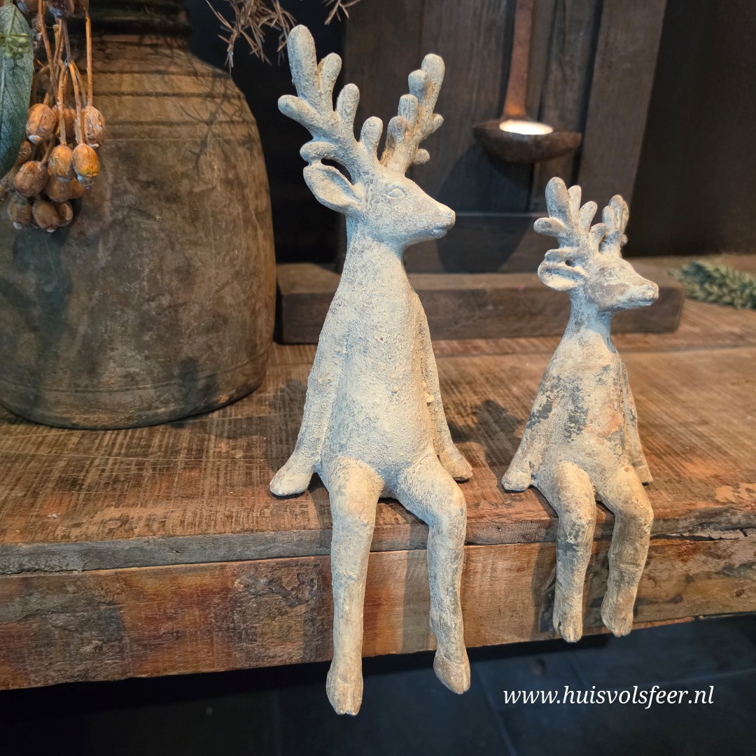 Zittend Hertje- Rustiek || 30 cm - Afbeelding 5