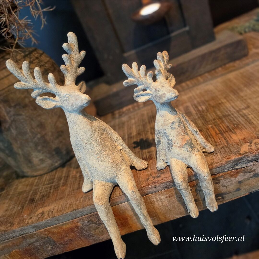 Zittend Hertje- Rustiek || 23 cm - Afbeelding 4