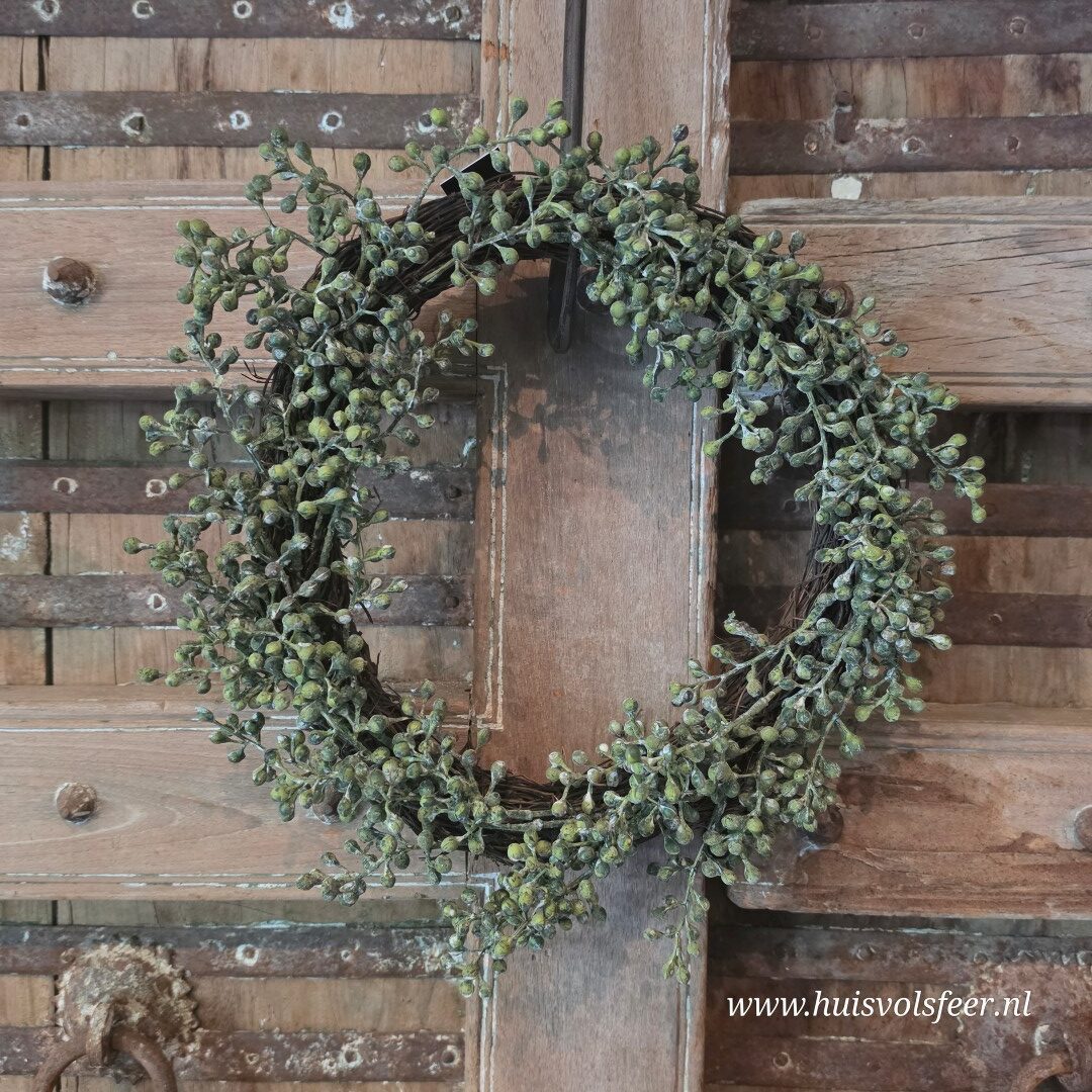 Kunst Krans van Dadeltakken- Groen (vers) || 40 cm - Afbeelding 5