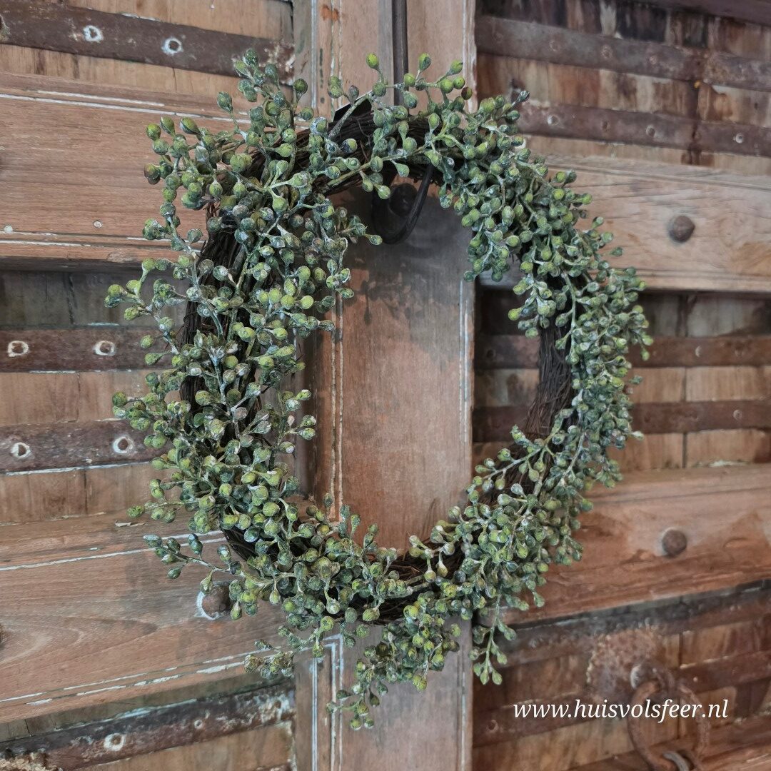 Kunst Krans van Dadeltakken- Groen (vers) || 40 cm - Afbeelding 2