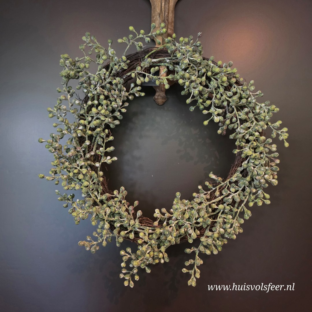 Kunst Krans van Dadeltakken- Groen (vers) || 40 cm