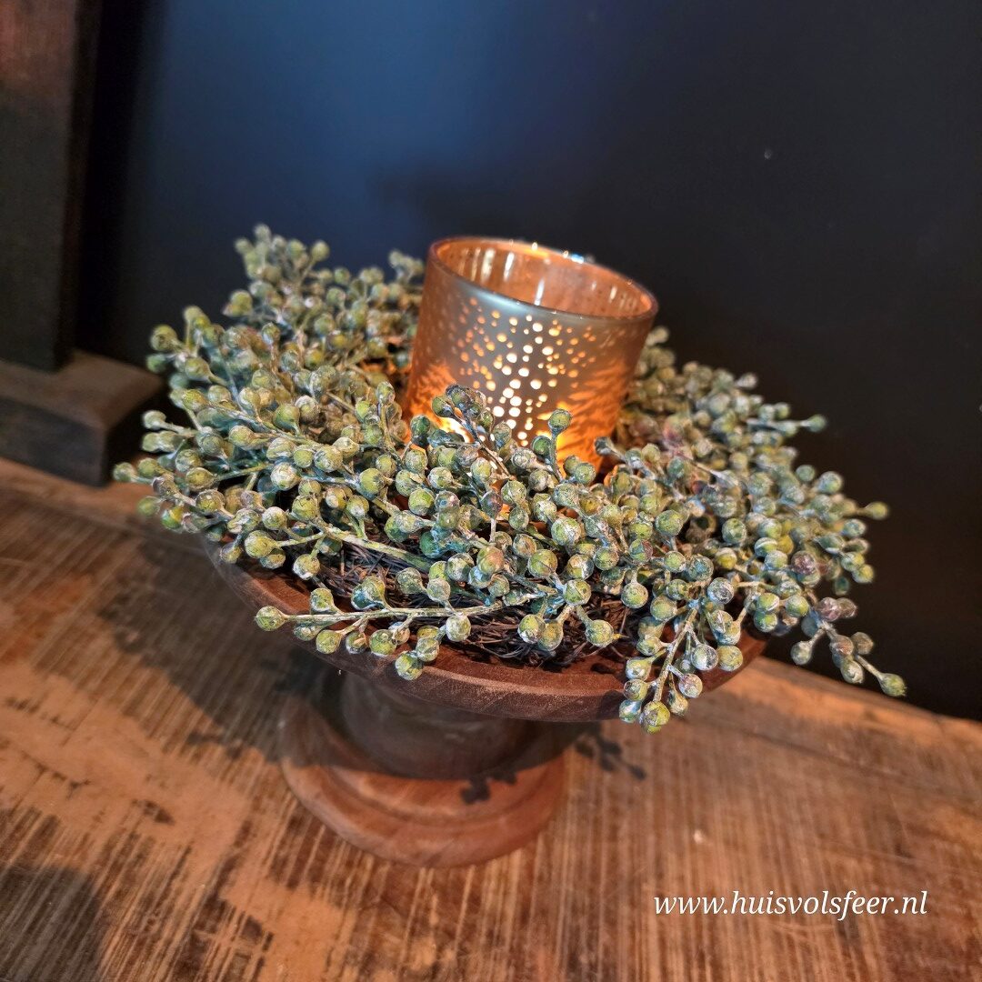 Kunst Krans van Dadeltakken- Groen (vers) || 30 cm - Afbeelding 2