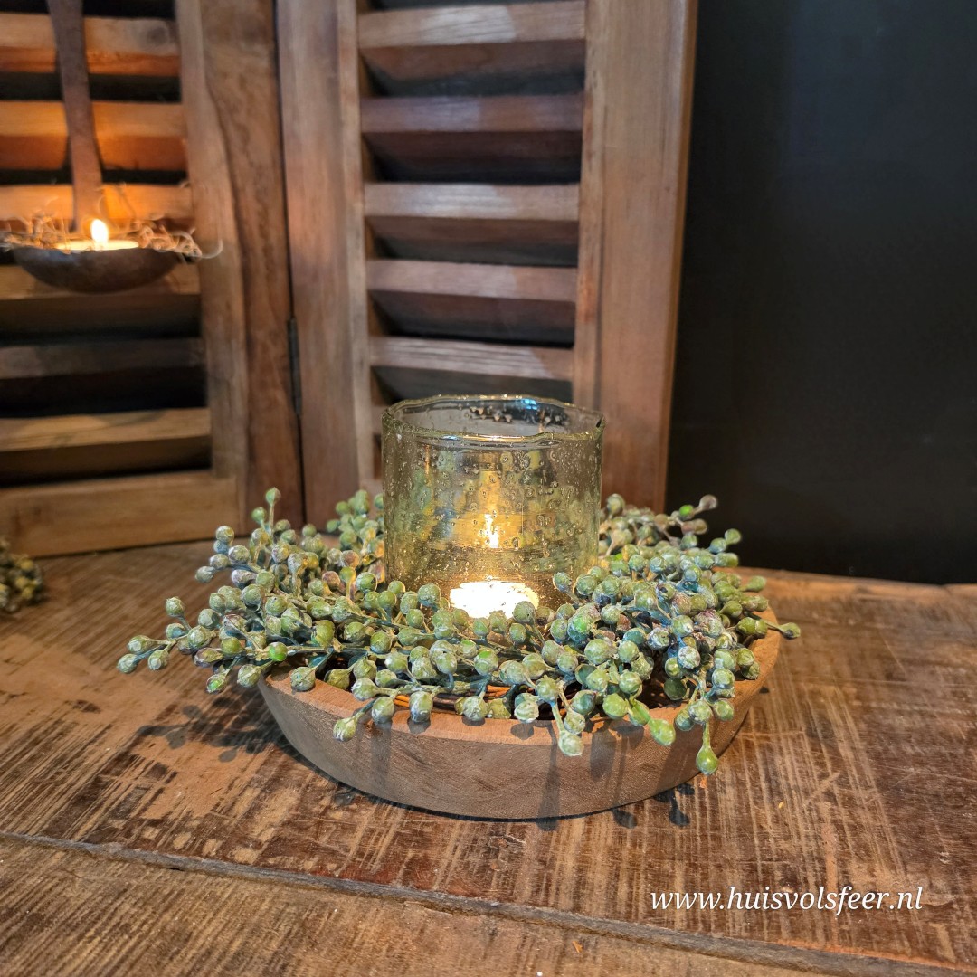 Kunst Krans van Dadeltakken- Groen (vers) || 25 cm