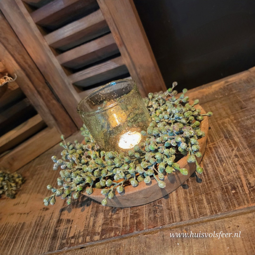 Kunst Krans van Dadeltakken- Groen (vers) || 25 cm - Afbeelding 2