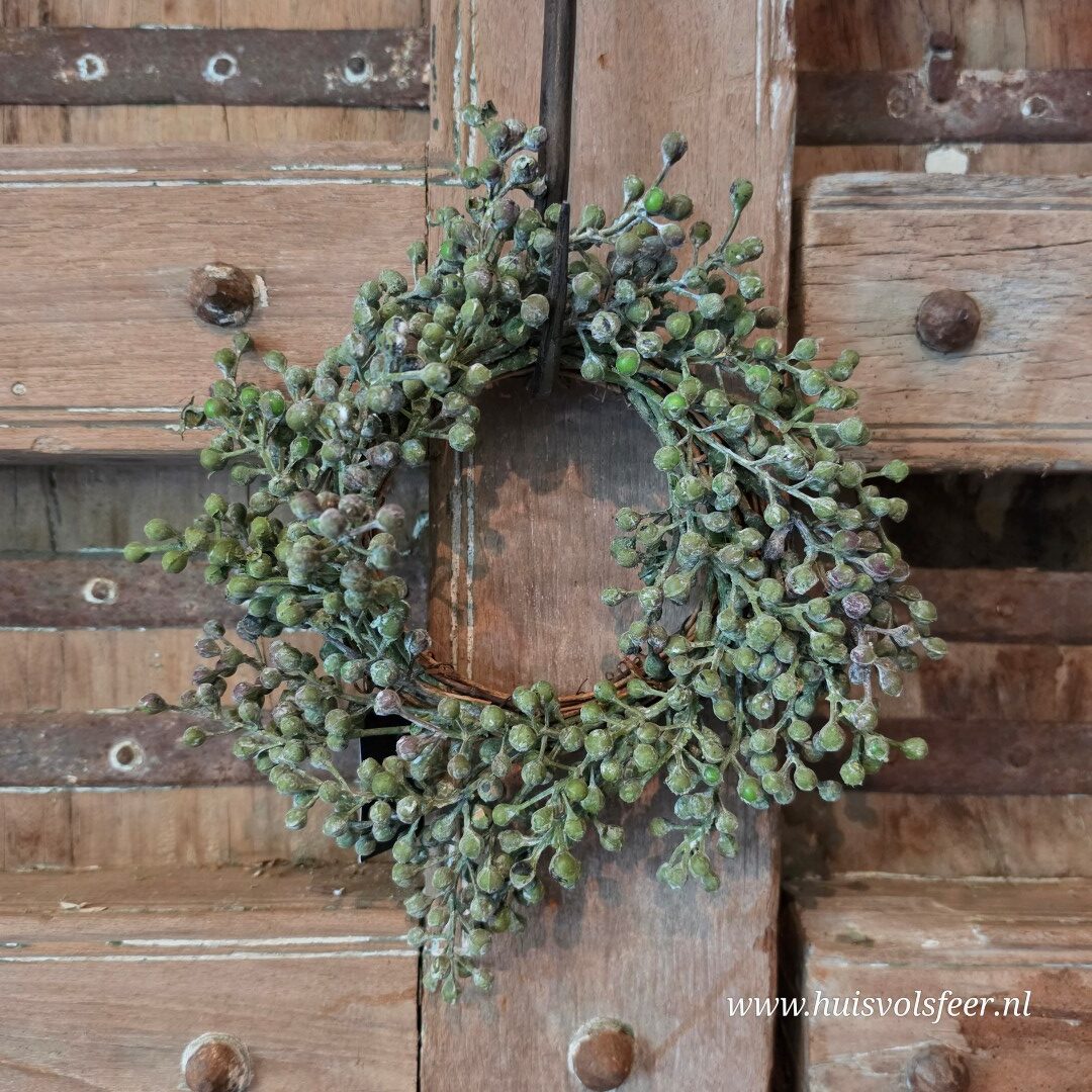 Kunst Krans van Dadeltakken- Groen (vers) || 25 cm - Afbeelding 6