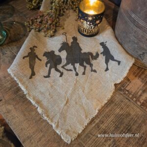 Linnen Shabby Doek- Sinterklaas & Pietjes || Eigen Label