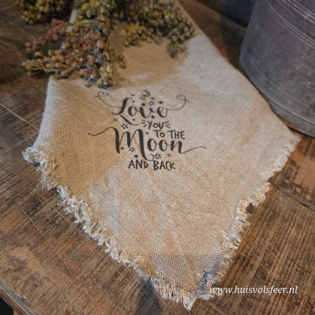 Linnen Shabby Doek- To the moon and back || Eigen Label - Afbeelding 3