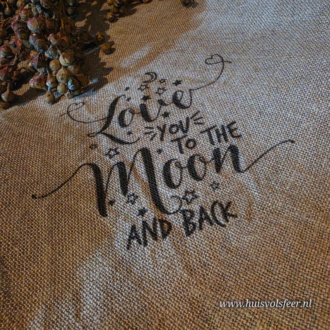 Linnen Shabby Doek- To the moon and back || Eigen Label - Afbeelding 2
