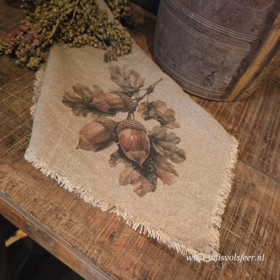 Linnen Shabby Doek New || Herfst Eikeltjes - Afbeelding 3