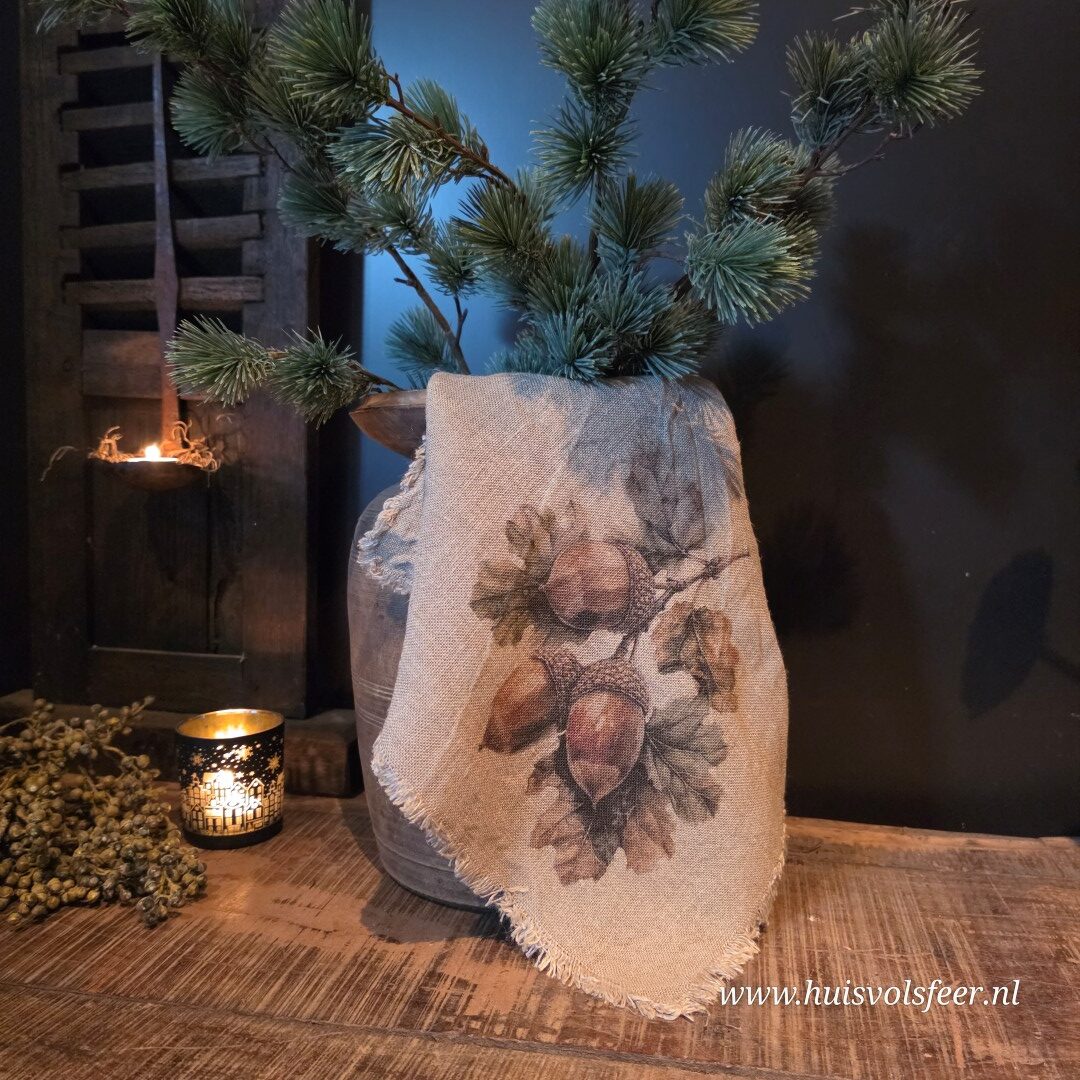 Linnen Shabby Doek New || Herfst Eikeltjes - Afbeelding 2