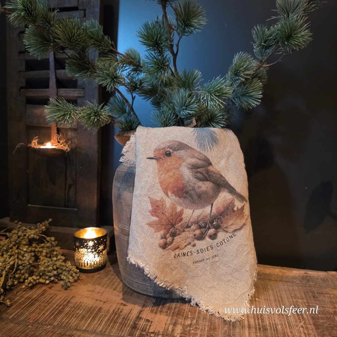 Linnen Shabby Doek New || Herfst Roodborstje