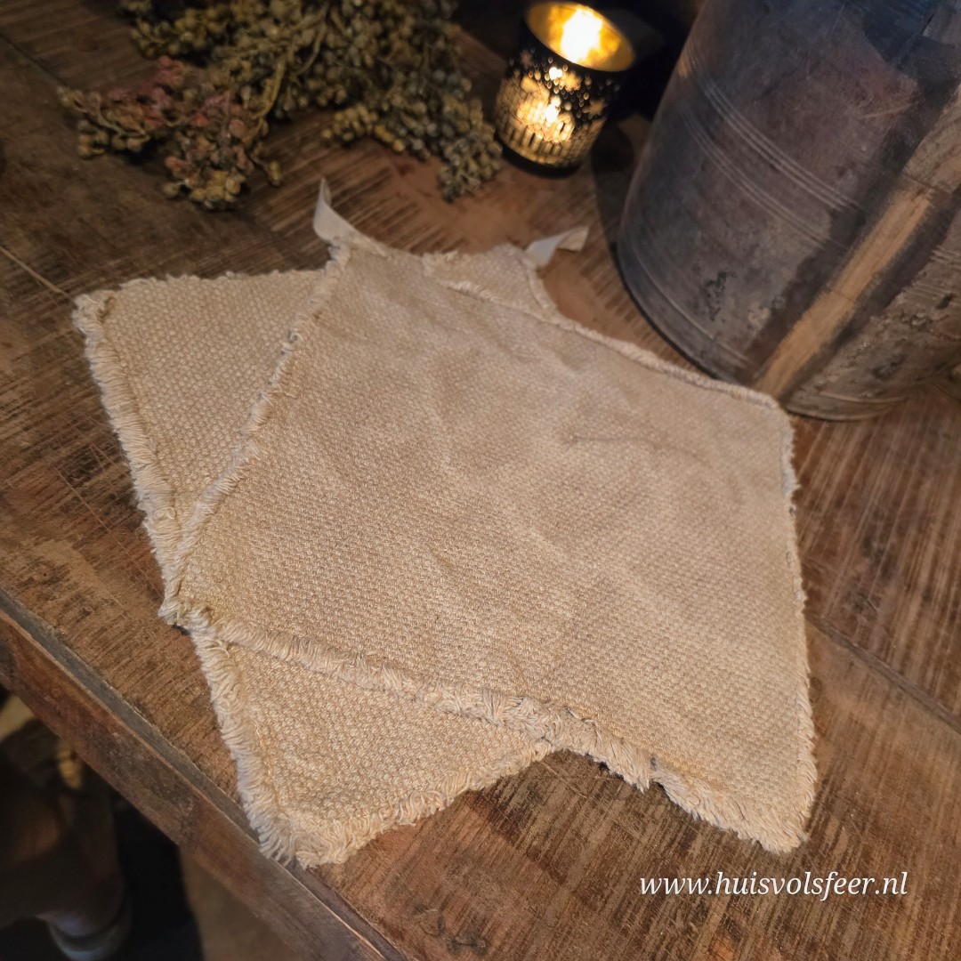 Set van 2 pannenlappen- Linnen Naturel || 25×25 cm - Afbeelding 4