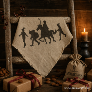 Linnen Shabby Doek- Sinterklaas & Pietjes || Eigen Label