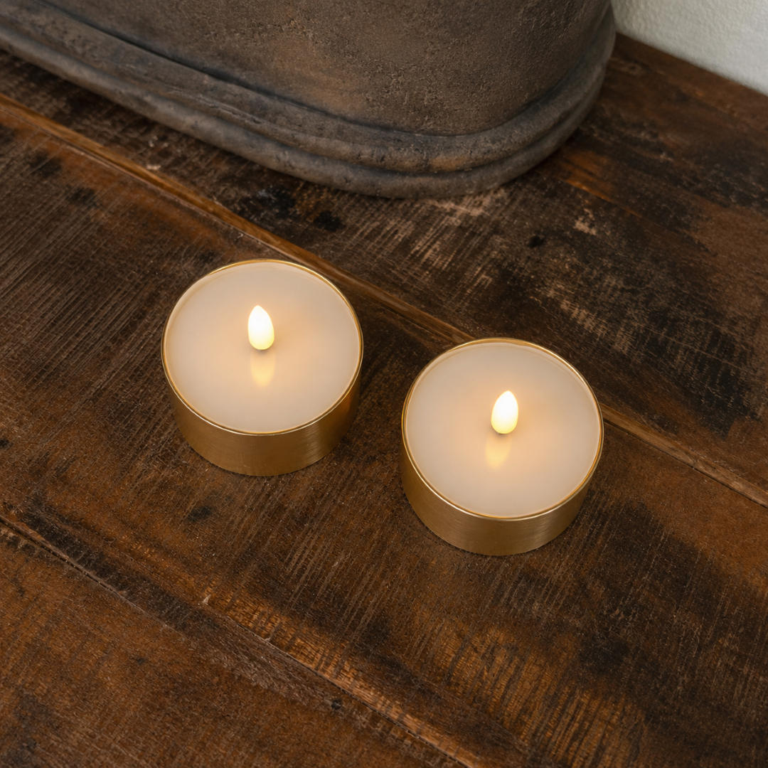 LED Waxinelichten Outdoor- Metaal Goud (2 stuks) || Deluxe Homeart - Afbeelding 4