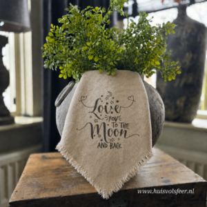 Linnen Shabby Doek- To the moon and back || Eigen Label