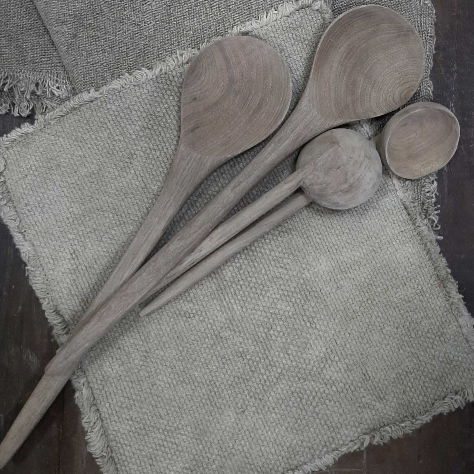 Set van 2 pannenlappen- Linnen Naturel || 25×25 cm - Afbeelding 7