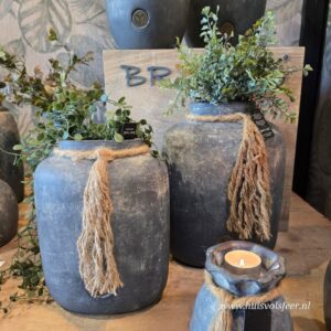Bottle Oval with Rope Ancient Clay- L || Brynxz