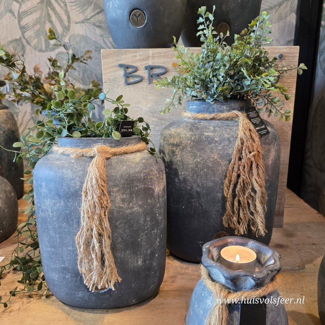 Bottle Oval with Rope Ancient Clay- L || Brynxz