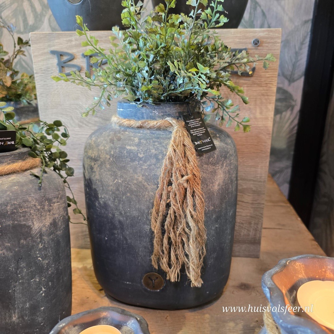 Bottle Oval with Rope Ancient Clay- L || Brynxz - Afbeelding 2