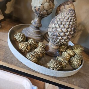 Metalen schaal- 40 cm || Creme