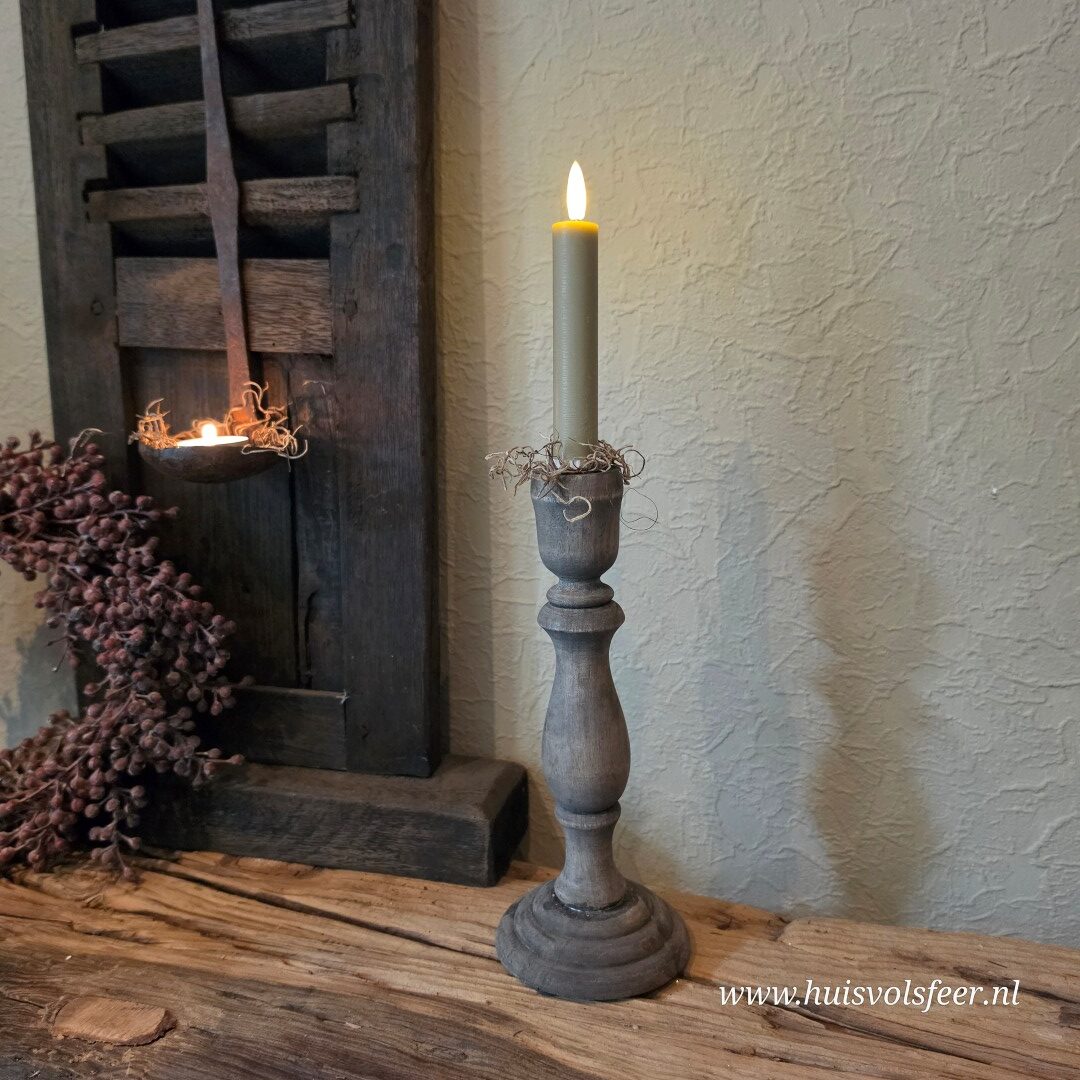 Set van 2 Dinerkaarsen Led Wax- Beige/ Zand || Elegance - Afbeelding 10