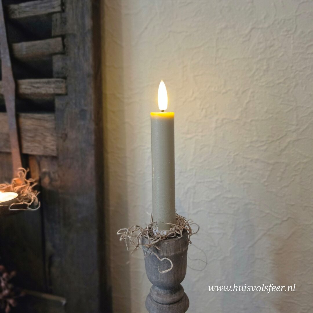 Set van 2 Dinerkaarsen Led Wax- Beige/ Zand || Elegance - Afbeelding 11