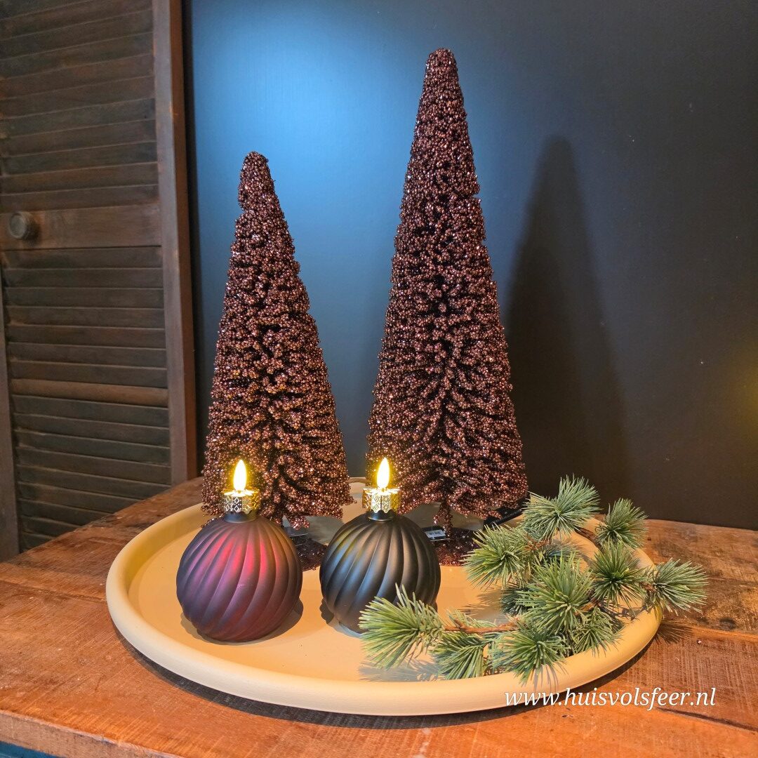 Sfeervolle Glitter Kerstboom Bruin || H50 cm - Afbeelding 4