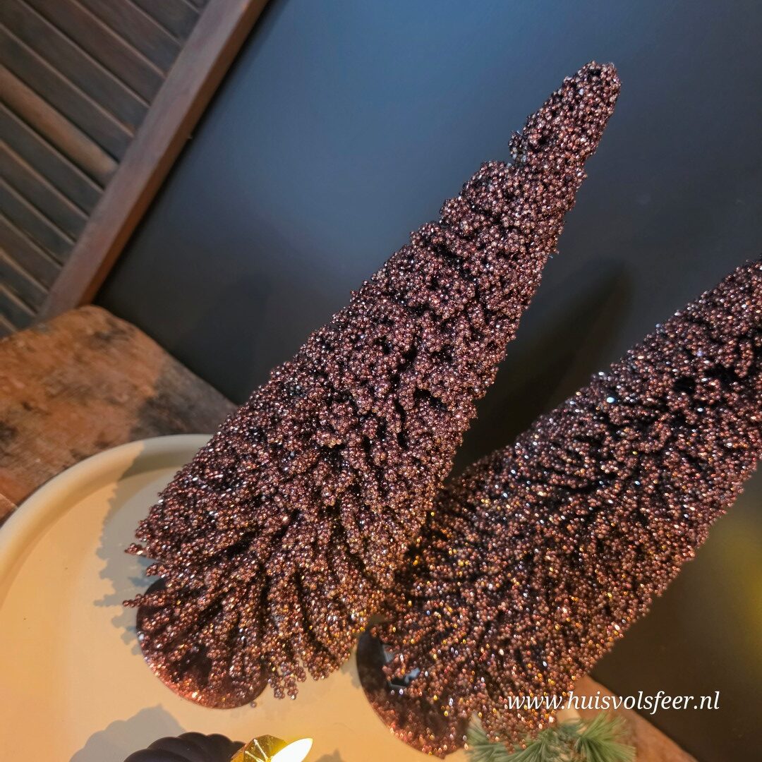 Sfeervolle Glitter Kerstboom Bruin || H40 cm - Afbeelding 10
