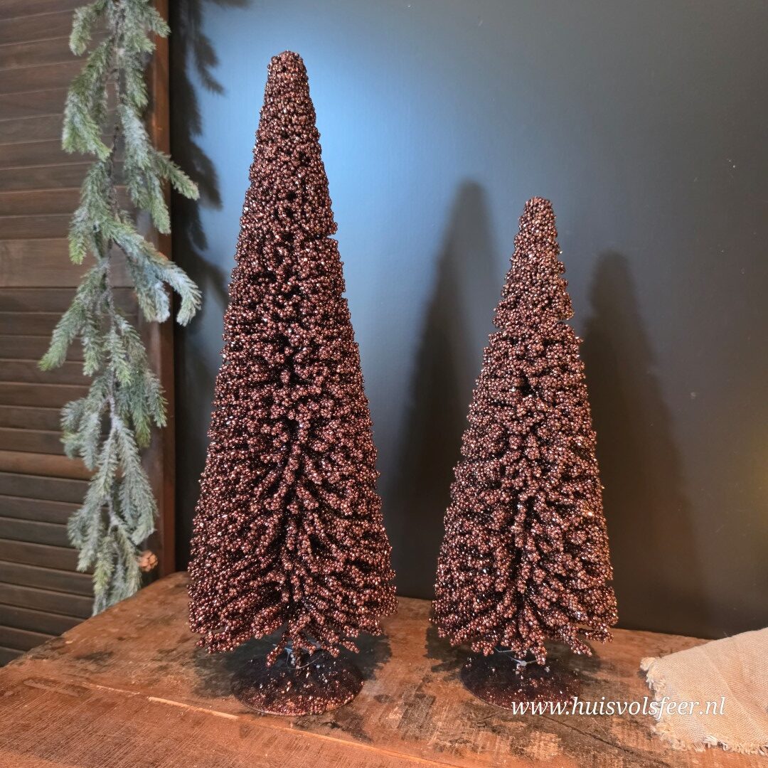 Sfeervolle Glitter Kerstboom Bruin || H50 cm - Afbeelding 7