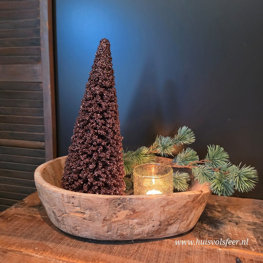 Sfeervolle Glitter Kerstboom Bruin || H40 cm - Afbeelding 3