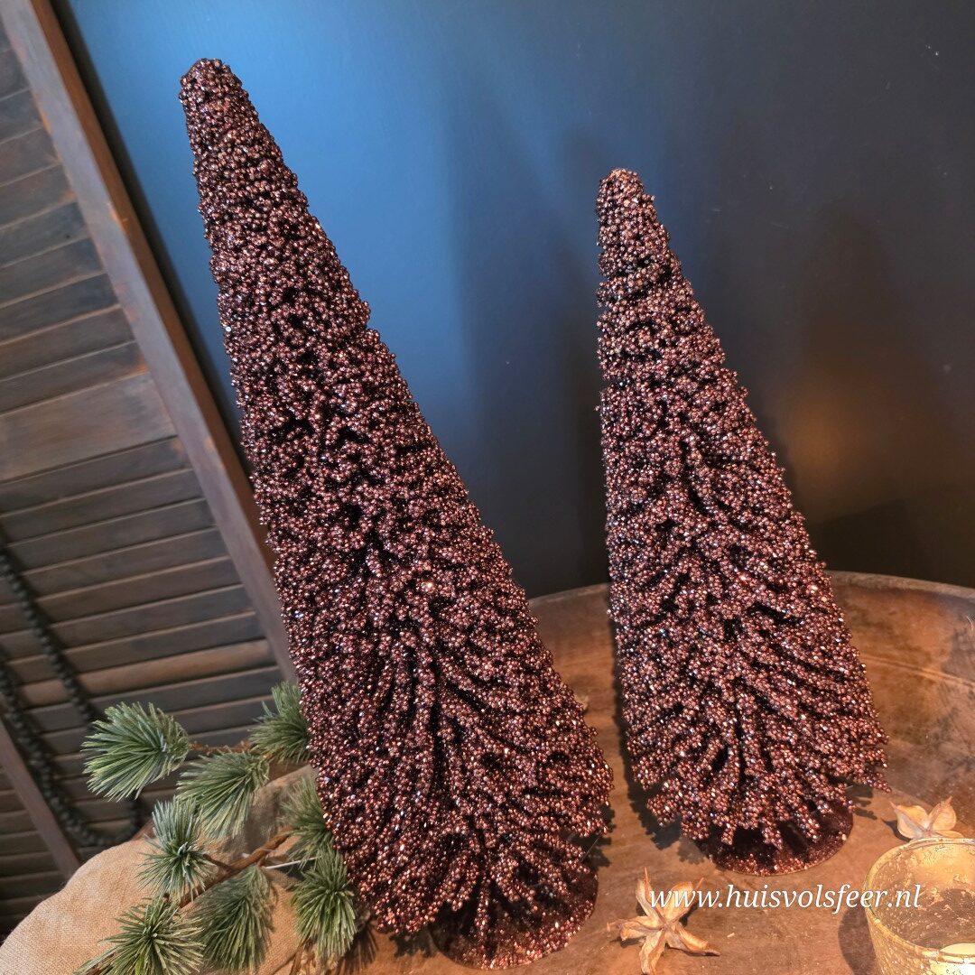 Sfeervolle Glitter Kerstboom Bruin || H50 cm - Afbeelding 2
