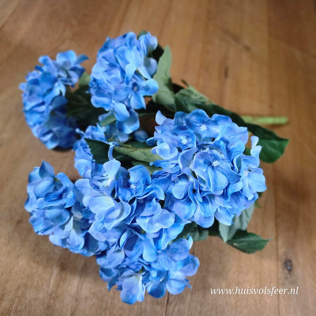 Hortensia Bush Blauw- 57 cm || Luxe Zijdeboemen - Afbeelding 9