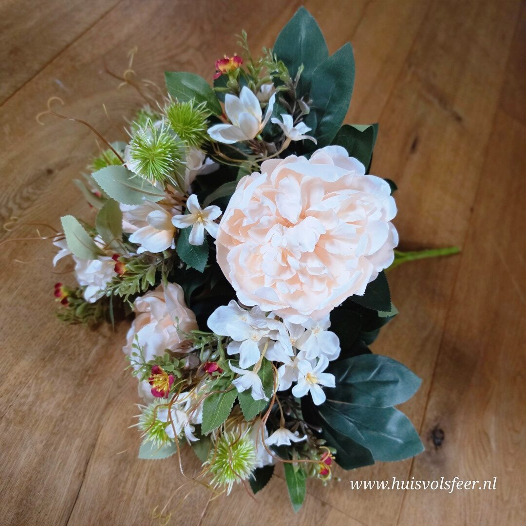 Pioenrozen Mix Bush- Compleet || Roomwit/ Zalm - Afbeelding 9