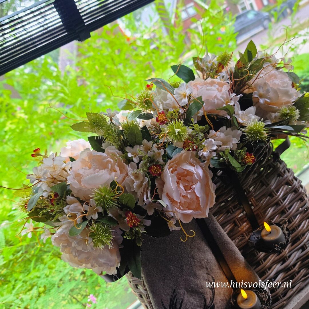 Pioenrozen Mix Bush- Compleet || Roomwit/ Zalm - Afbeelding 3