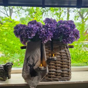 Hortensia Bush Paars- 57 cm || Luxe Zijdeboemen