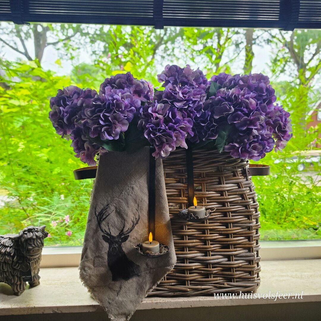 Hortensia Bush Paars- 57 cm || Luxe Zijdeboemen