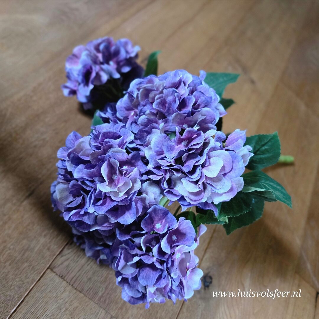 Hortensia Bush Paars- 57 cm || Luxe Zijdeboemen - Afbeelding 9