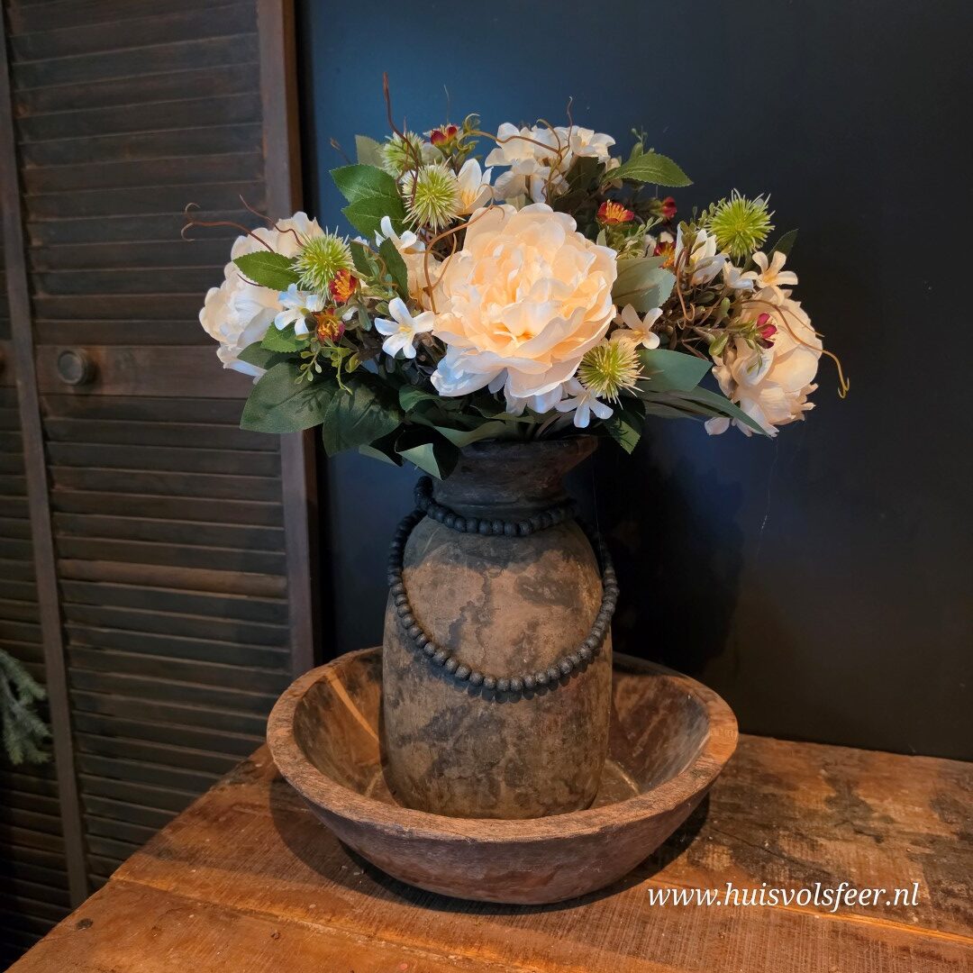 Pioenrozen Mix Bush- Compleet || Roomwit/ Zalm - Afbeelding 6