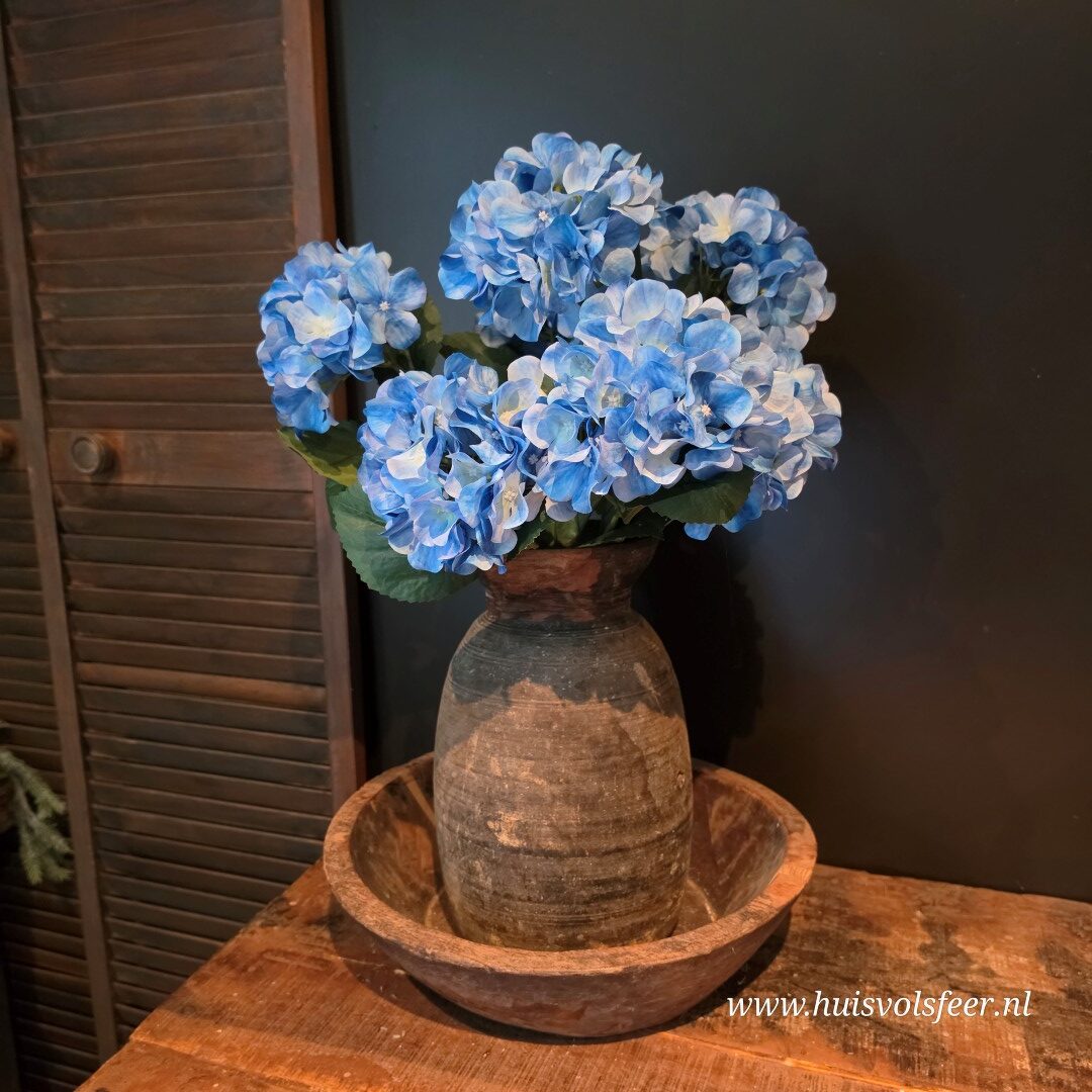 Hortensia Bush Blauw- 57 cm || Luxe Zijdeboemen - Afbeelding 6