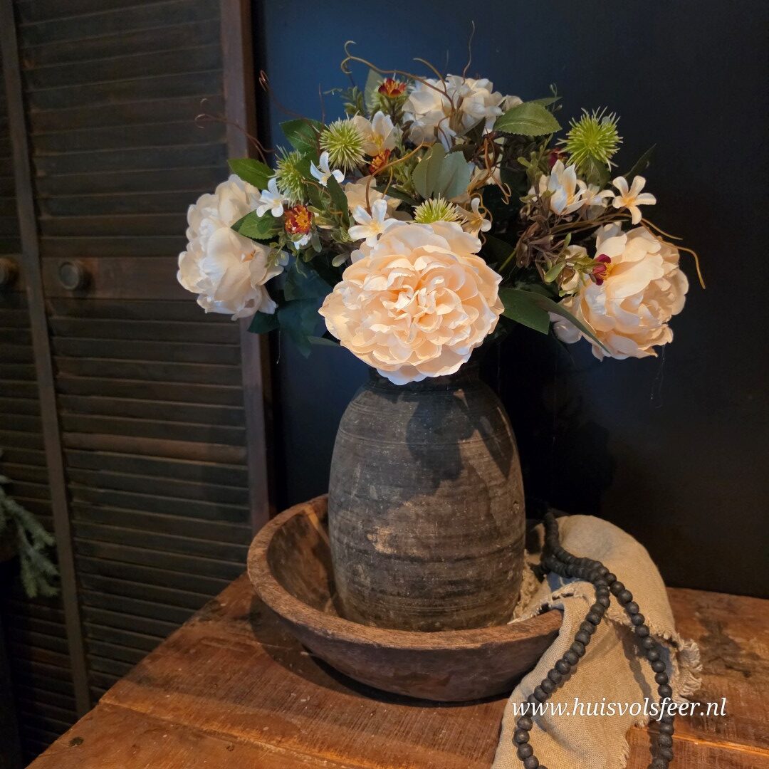 Pioenrozen Mix Bush- Compleet || Roomwit/ Zalm - Afbeelding 7