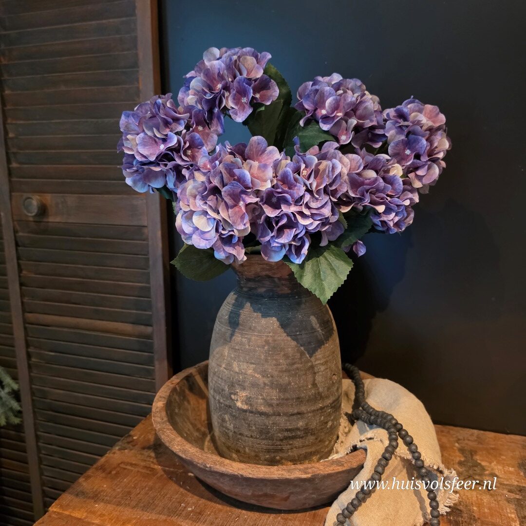 Hortensia Bush Paars- 57 cm || Luxe Zijdeboemen - Afbeelding 6