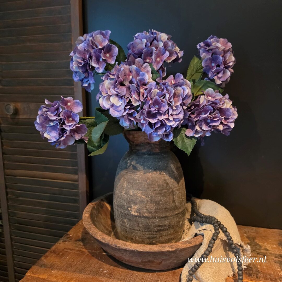 Hortensia Bush Paars- 57 cm || Luxe Zijdeboemen - Afbeelding 7