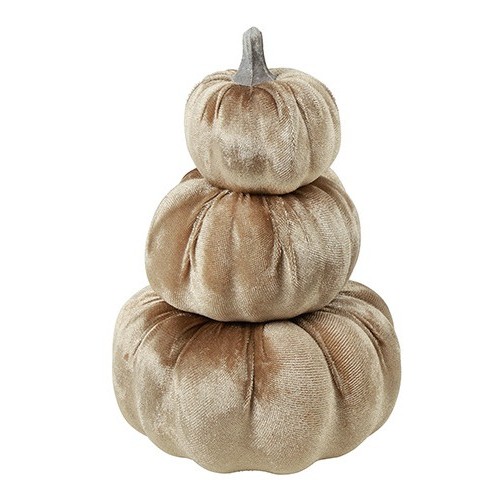 Gestapelde Velvet Pompoen- Medium || Taupe - Afbeelding 2