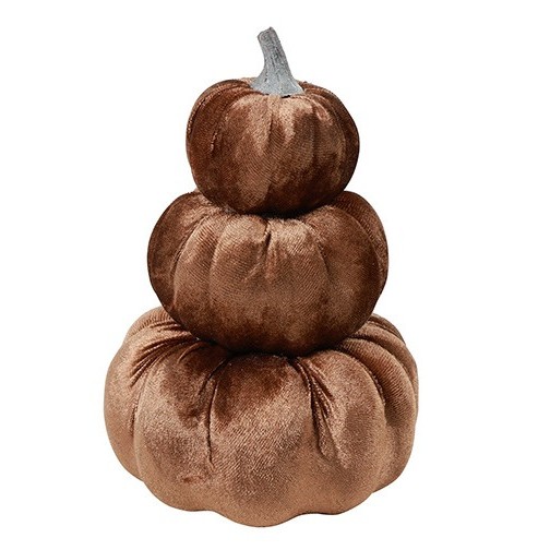 Gestapelde Velvet Pompoen- Medium || Bruin - Afbeelding 2